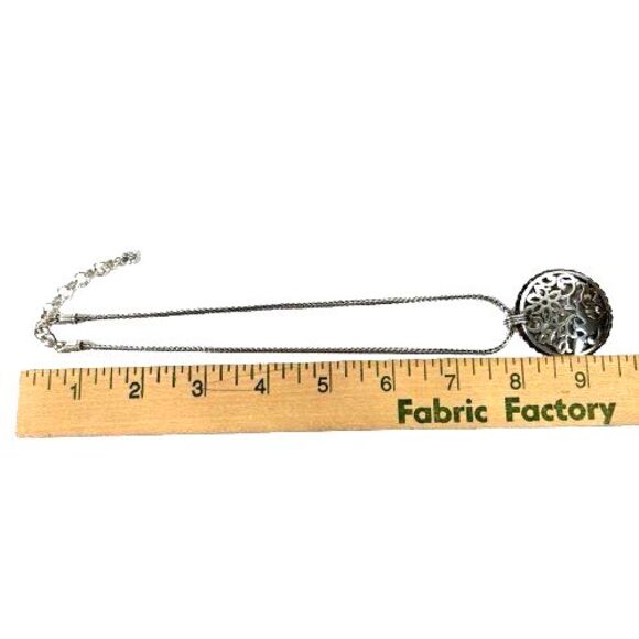 BRIGHTON SONG BIRD SILVER ROUND FILIGREE PENDANT NECKLACE VG✨RETIRED 16+YEARS - Picture 9 of 9